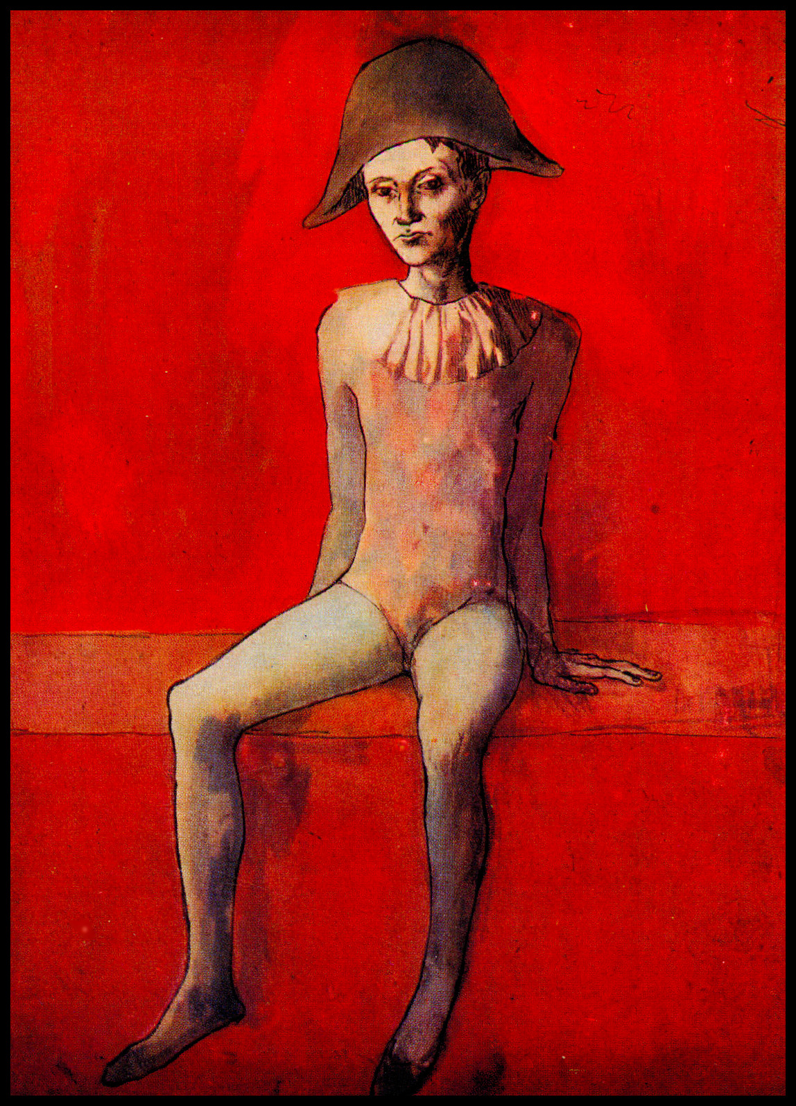 PABLO PICASSO, GUITAR ON A TABLE, NOVEMBER 1919. PABLO PICASSO, SEATED HARLEQUIN, 1905.